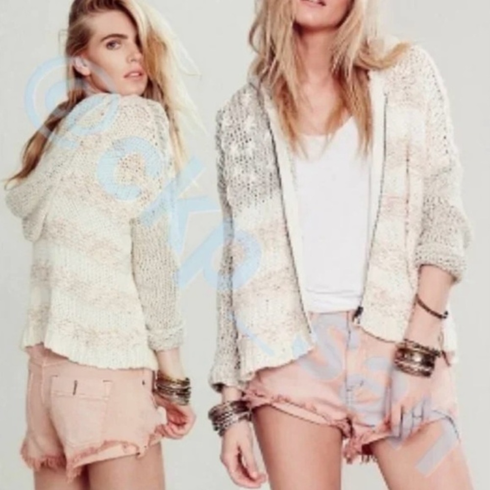 Free people star-spangled Americana hoodie/ cardigan. Rare. 🇺🇸